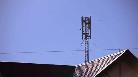 Cellular Radio Tower Stock Footage 91325237