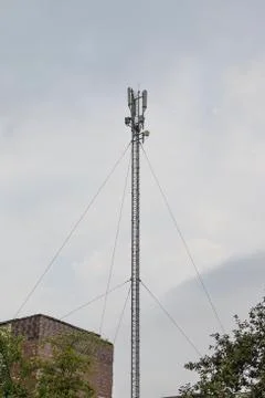 Cellular repeater, mast for broadcasting wireless communication and the Inter Stock Photos