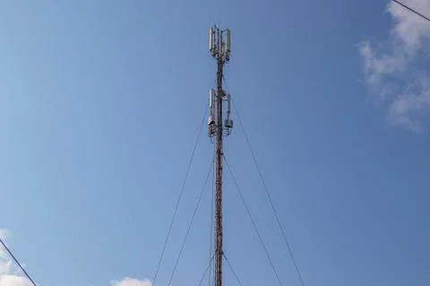 Cellular repeater, mast for broadcasting wireless communication and the Internet Stock Photos