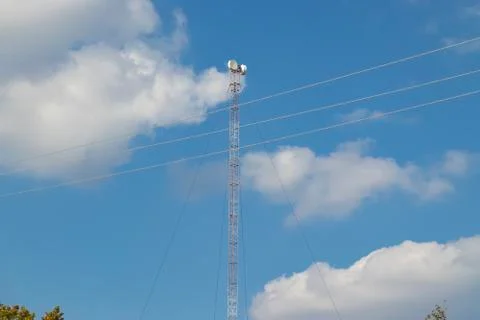 Cellular repeater, mast for broadcasting wireless communication and the Inter Stock Photos