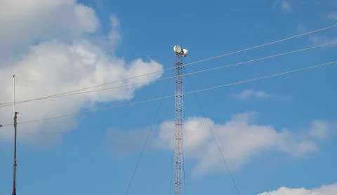 Cellular repeater, mast for broadcasting wireless communication and the Inter Stock Photos