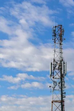 Cellular repeter tower for 2g, 3g and 4g transmision - GSM.. Stock Photos