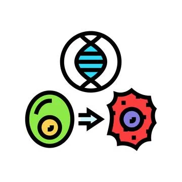 Cellular reprogramming cryptogenetics color icon vector illustration イラスト素材