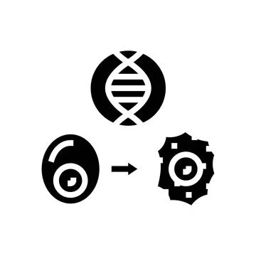 Cellular reprogramming cryptogenetics glyph icon vector illustration Illustrazione stock