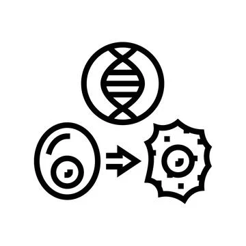 Cellular reprogramming cryptogenetics line icon vector illustration イラスト素材