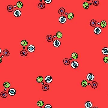 Cellular reprogramming cryptogenetics vector seamless pattern 스톡 일러스트
