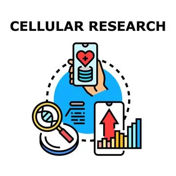 Cellular research and data analysis management concept Stock Illustration
