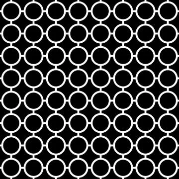 Cellular seamless pattern with connected circles. Reticulated grid, mesh of c Stock Illustration