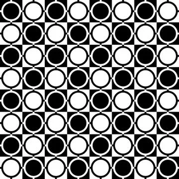 Cellular seamless pattern with connected circles. Reticulated grid, mesh of c Stock Illustration