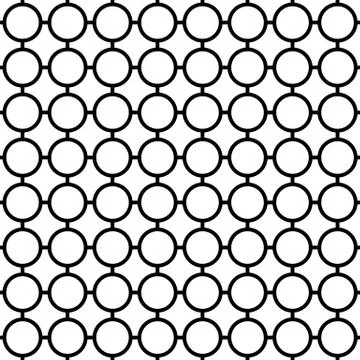 Cellular seamless pattern with connected circles. Reticulated grid, mesh of c Stock Illustration