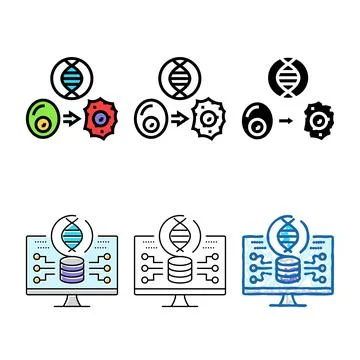 Cellular series reprogramming cryptogenetics color icon vector Stock Illustration