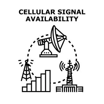 Cellular signal availability concept illustration Stock Illustration