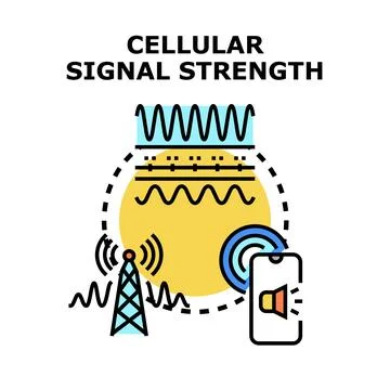 Cellular signal strength and wireless network connection concept Stock Illustration