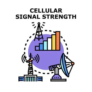 Cellular signal strength determining network connection performance Stock Illustration