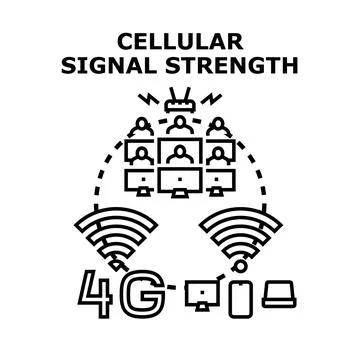 Cellular signal strength providing internet connection concept Stock Illustration
