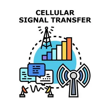 Cellular signal transfer and mobile network technology Stock Illustration