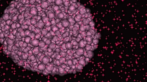 Cellular structure expanding and dividing in a vibrant pink background with.. Stock Footage 342507744