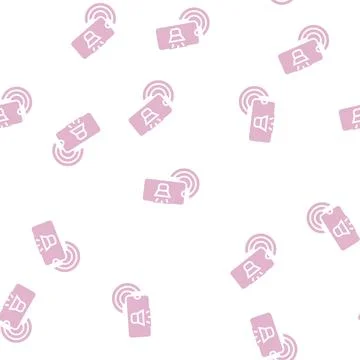 Cellular telecommunication glyph seamless pattern Stock Illustration