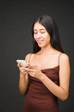 Cellular texting message for social media. Communication technology. Latin Stock Photos