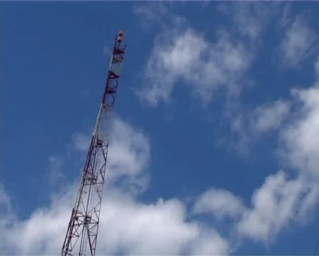 Cellular tower on the background of clouds Stock Footage 1091303