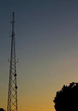 Cellular tower at dusk Stock Photos