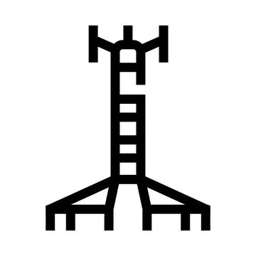 Cellular tower icon representing global telecommunication network Stock Illustration