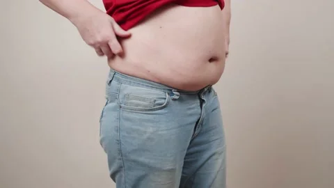 Cellulite and fat on the stomach of an elderly woman. Stock Footage 144089600