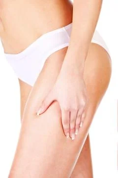 Cellulite on leg Foto stock