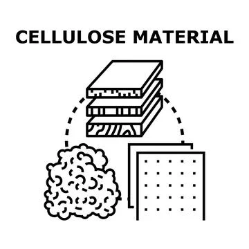 Cellulose material concept showing various forms and products Stock Illustration