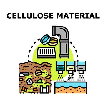 Cellulose material producing and recycling waste processing Stock Illustration