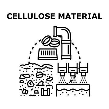 Cellulose material producing and recycling waste processing Stock Illustration