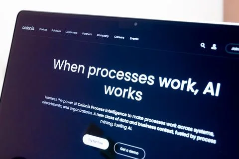 Celonis process intelligence automating business processes with AI Fotos de archivo