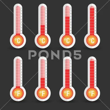 Celsius and fahrenheit meteorology thermometers vector image on VectorStock