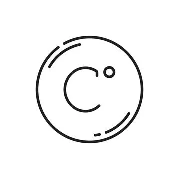 Celsius degree outline glyph mark on fridge sign Stock Illustration