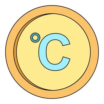 Celsius degree temperature symbol in a circular icon Stock Illustration