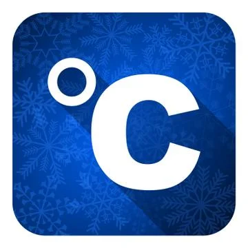 Celsius flat icon, christmas button, temperature unit sign. Stock Illustration