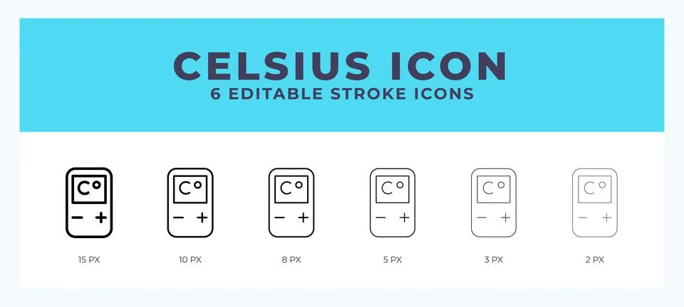Celsius icon illustration vector with editable stroke. Stock Illustration