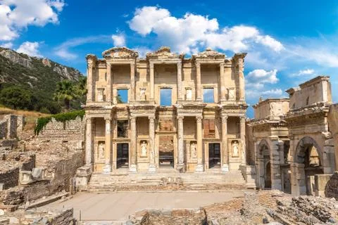 Celsius Library in Ephesus, Turkey Stock Photos