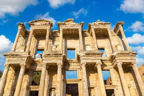 Celsius Library in Ephesus, Turkey Stock Photos