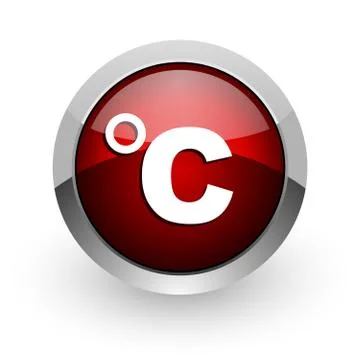 Celsius red circle web glossy icon. 库存插图