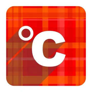 Celsius red flat icon isolated. Stock Illustration
