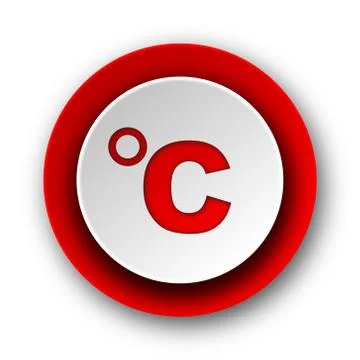 Celsius red modern web icon on white background. Illustrazione stock