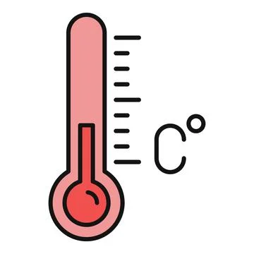 Celsius thermometer icon showing temperature measurement Stock Illustration