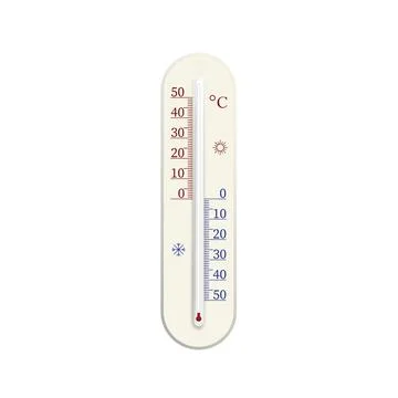 Celsius thermometer. Vector realistic outdoor dergree blank meter. Weather Stock Illustration