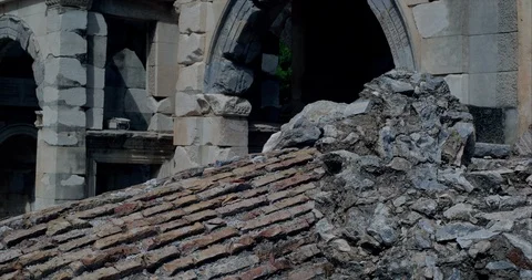 Celsus Library arch way, Ephesus Tilt Up 動画素材 113236193