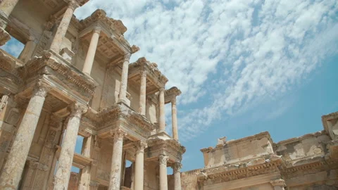Celsus Library in Ephesus. Efes ancient Greek city in present day Izmir, Turkey Video stock 91482203