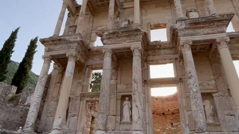 Celsus Library in Ephesus (Efes) site, Selcuk region, Turkey. Stock Footage 249583473