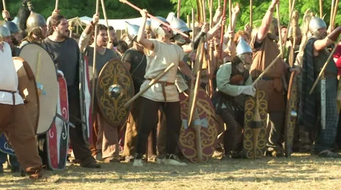 Celt army 03 Stock Footage 32516401