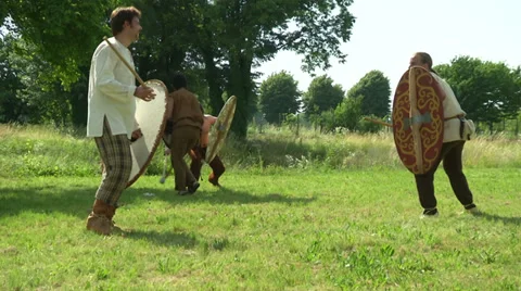 Celt camp training slow motion 01 Stock Footage 36313157