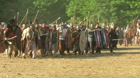 Celt roman attack 11 Stock Footage 32516640